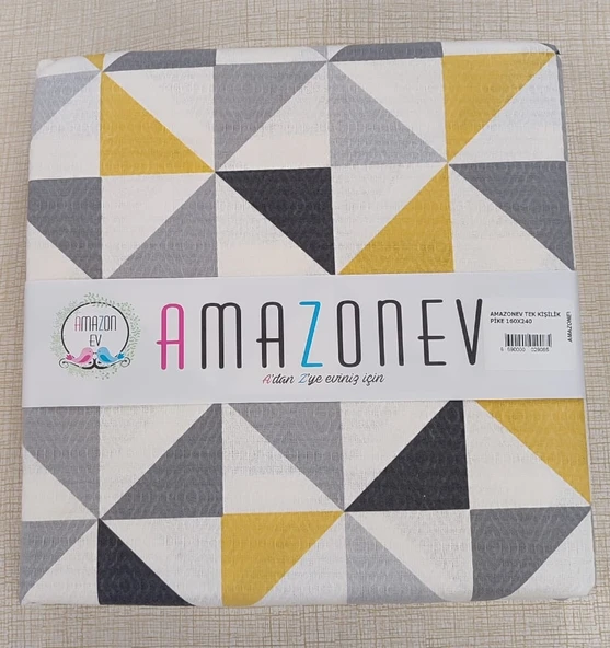 Amazon Ev Pamuk Dokuma Tek Kişilik Pike 160*240 Cm Pramit  Sarı