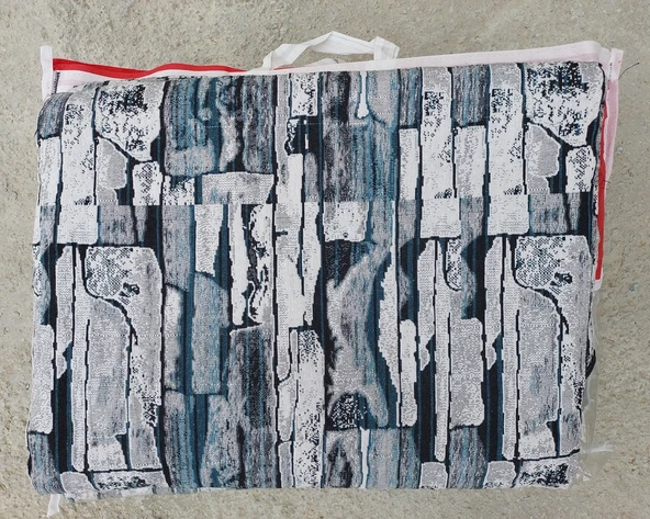 Polo Life Savan 4m2 Pamuklu Lastiksiz Halı Ört, Çok Amaçlı, Piknik Ört (170x245)-Taş Desen Turkuaz