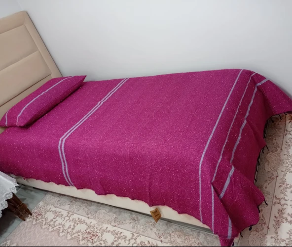Romanza El Dokuma Tek Kişilik Yatak Örtüsü 160*260 Fuşya - 3