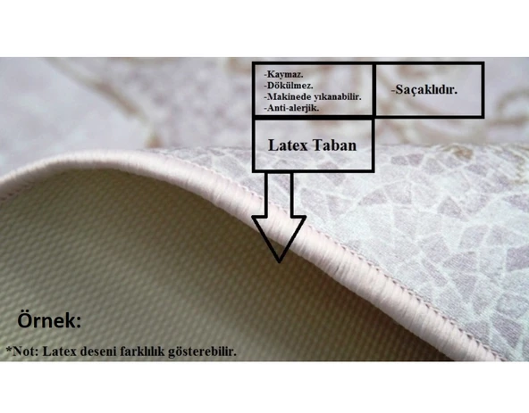 Brillant Latex Kaymaz Taban Halı-SOPRANO HL11549.802-(130x190) - 3