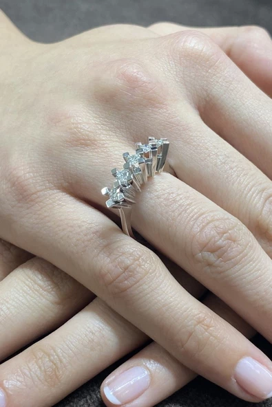 14 Ayar Altın 0.42 Ct Pırlanta Beştaş Kadın Yüzük - 2