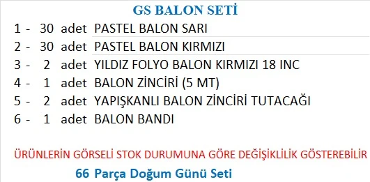 TARAFTAR SARI, KIRMIZI 60 ADET BALON 2 ADET YILDIZ FOLYO BALON SETİ - Resim 2