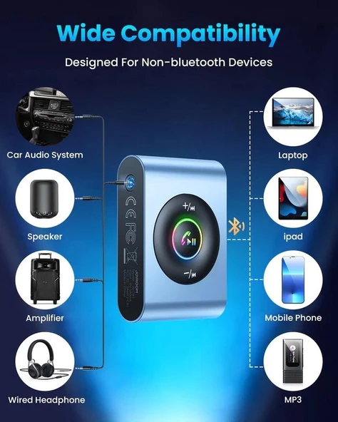 Joyroom JR-CB1 Bluetooth 5.3 3IN1 Bluetooth Araç Adaptörü - Resim 2