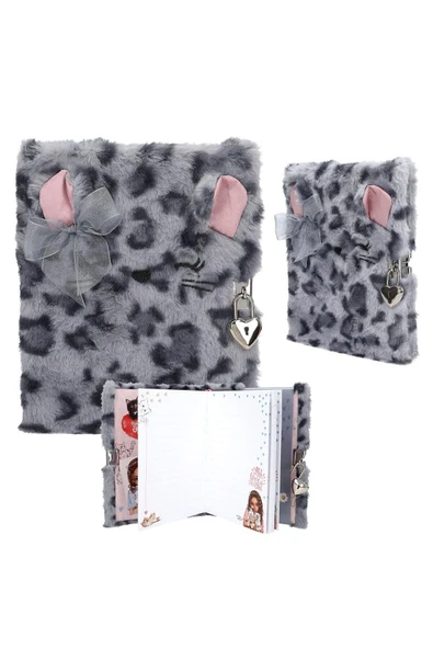 Kilitli Günlük Gri Peluş Kedi ürün görseli