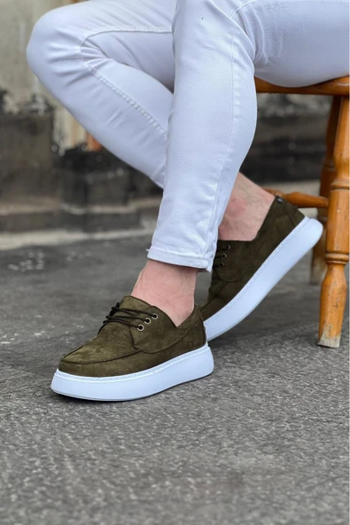 Haki Süet Ortopedik Taban Erkek Casual Ayakkabı - 2
