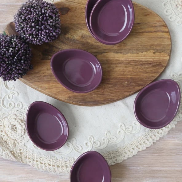 Keramika Fluffy Mor Yumurtalık 8 Cm 6 Adet - 2