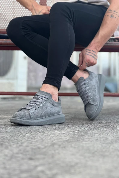 Gri Süet Günlük Erkek Casual Ayakkabı - 3