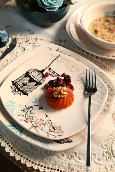 Keramika Keraart Retro Yemek Takımı 24 Parça 6 Kişilik - Resim 6