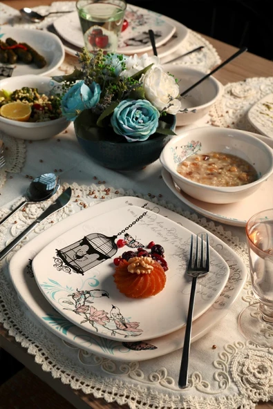 Keramika Keraart Retro Yemek Takımı 24 Parça 6 Kişilik - Resim 5