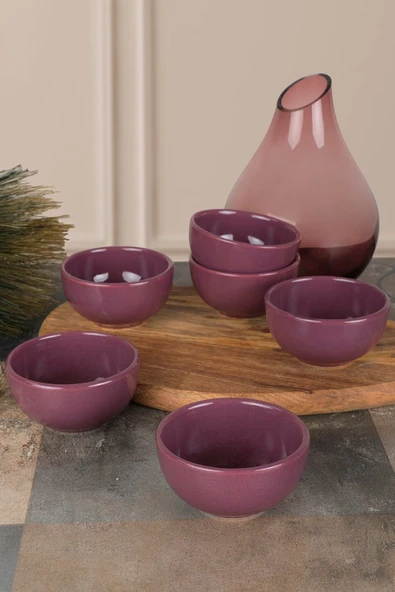 Keramika Bulut Mor Çerezlik/Sosluk 8 Cm 6 Adet