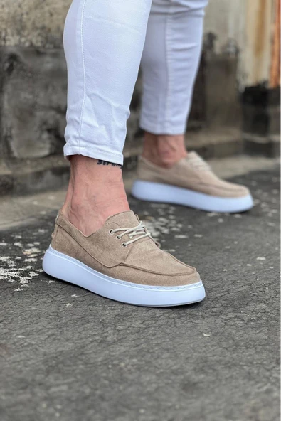 Bej Süet Ortopedik Taban Erkek Casual Ayakkabı - 2