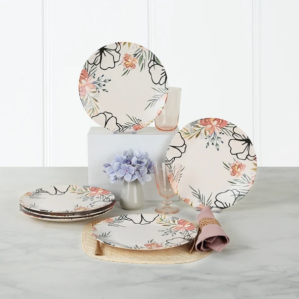 Keramika Keraart Rossy Servis Tabağı 26 Cm 6 Adet - 19185 - 2