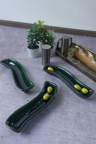 Keramika Zümrüt Ivory Zeytinlik 18 Cm 3 Adet