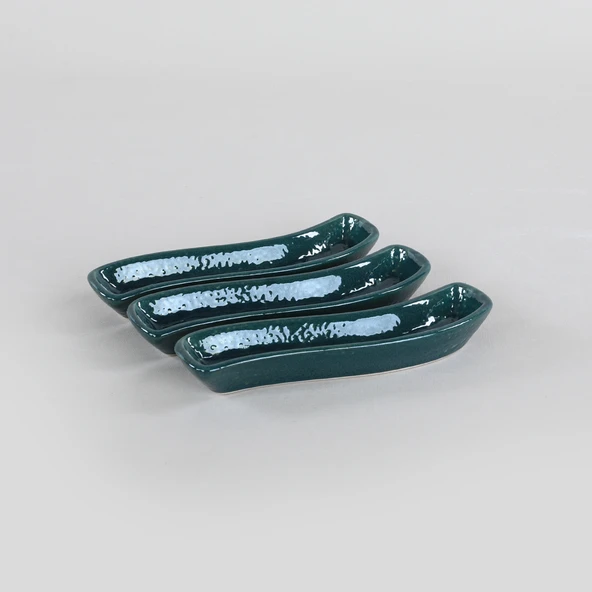 Keramika Luster Yeşil İvory Zeytinlik 3 Adet 18 Cm - 2