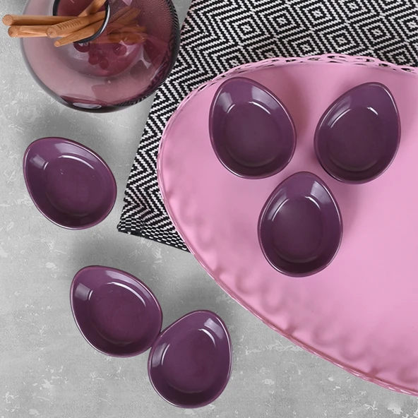 Keramika Fluffy Mor Yumurtalık 8 Cm 6 Adet - 3