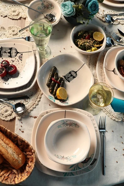 Keramika Keraart Retro Yemek Takımı 24 Parça 6 Kişilik - Resim 4