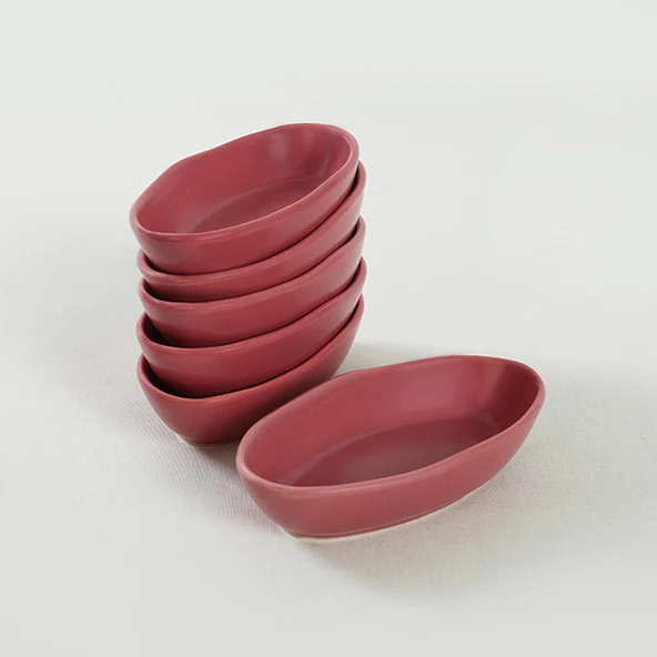 Keramika Mat Gül Kurusu Deniz Çerezlik/Sosluk 14 Cm 6 Adet - 4