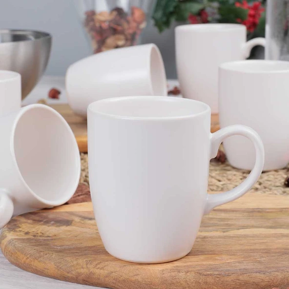 Keramika Mat Beyaz Bulut Kupa 9 Cm 6 Adet - 3