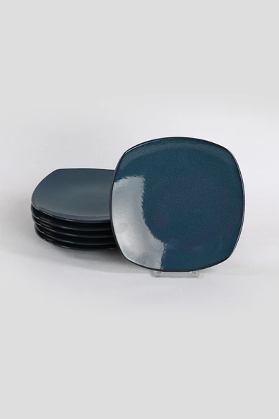 Keramika Lapis Köşem Pasta Tabağı 22 Cm 6 Adet - Resim 2