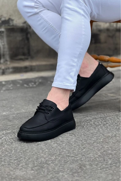 Kömür Cilt Ortopedik Taban Erkek Casual Ayakkabı - 3