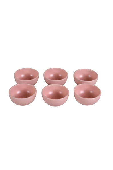 Keramika Bulut Mat Açık Pembe Çerezlik/Sosluk 8 Cm 6 Adet - Resim 3