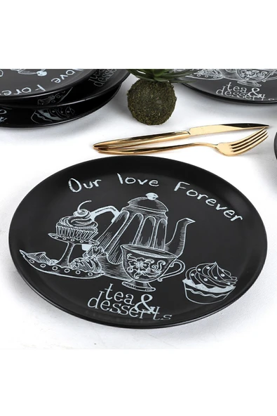 Keramika Keraart Tea & Deserts Hitit Servis Tabağı 25 Cm 6 Adet - 4