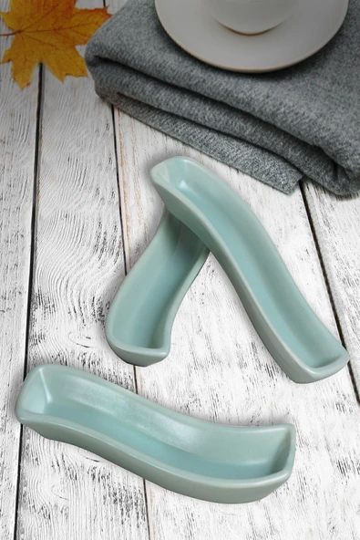 Keramika Mat Açık Yeşil İvory Zeytinlik 3 Adet 18 Cm - 2