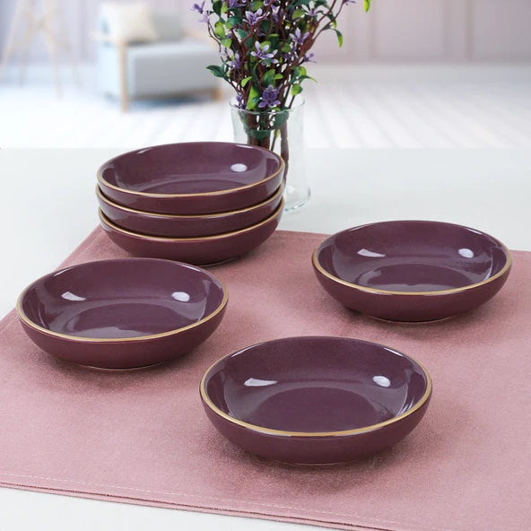 Keramika Mor Halka Çerezlik/Sosluk 13 Cm 6 Adet