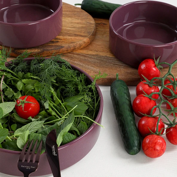 Keramika Mor Stackable Salata/Çerez Seti 3 Parça - 2