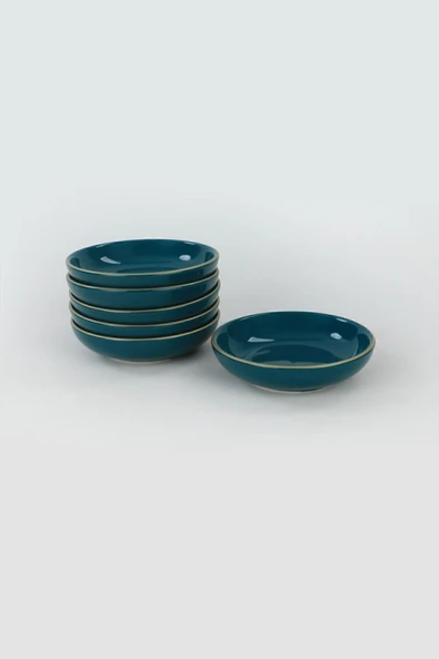 Keramika Petrol Mavi Halka Çerezlik/Sosluk 13 Cm 6 Adet - 2