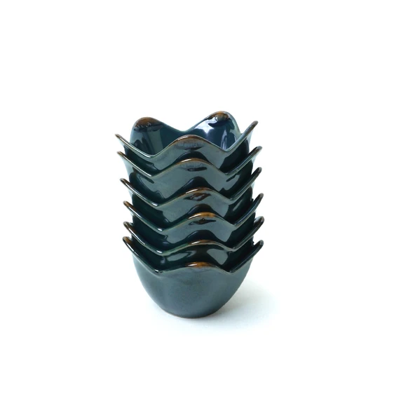 Keramika Zümrüt Zambak Çerezlik 12 Cm 6 Adet - 7