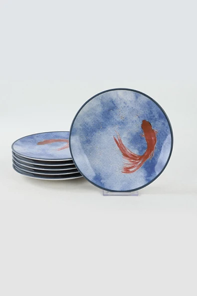 Keramika Keraart Koi Pasta Tabağı 20 Cm 6 Adet - 20221 - Resim 4