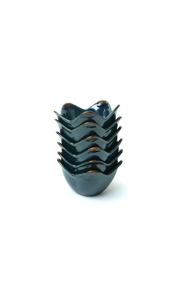 Keramika Zümrüt Zambak Çerezlik 12 Cm 6 Adet - 6