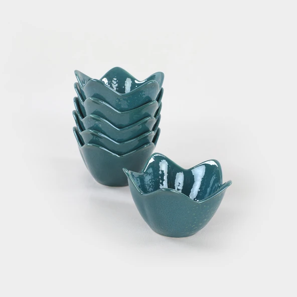 Keramika Luster Yeşil Zambak Çerezlik 12 Cm 6 Adet - 2