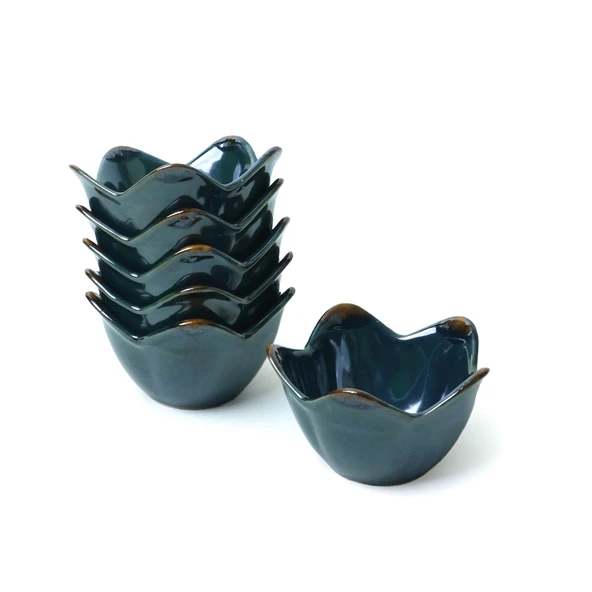Keramika Zümrüt Zambak Çerezlik 12 Cm 6 Adet - 6