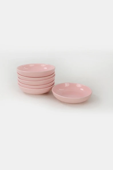 Keramika Açık Pembe Halka Çerezlik/Sosluk 13 Cm 6 Adet - 2