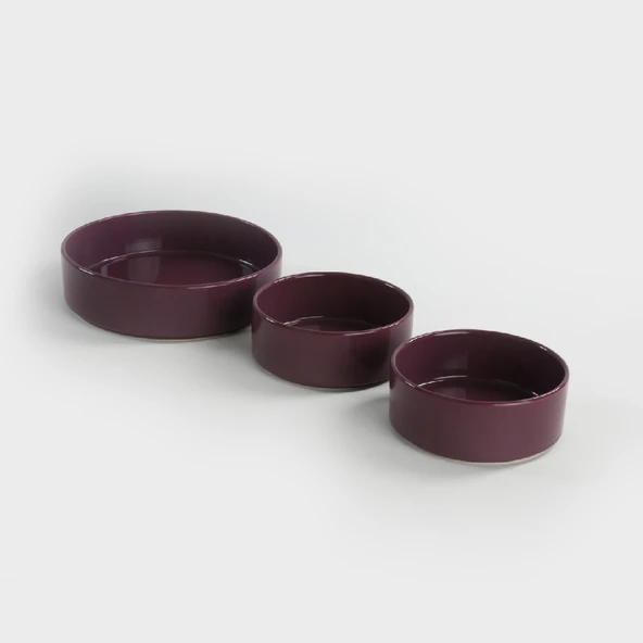 Keramika Mor Stackable Salata/Çerez Seti 3 Parça - 3