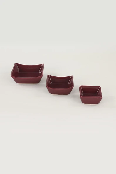 Keramika Mürdüm Sandal Çerezlik/Sosluk 8/10/12 Cm 6 Adet - 4