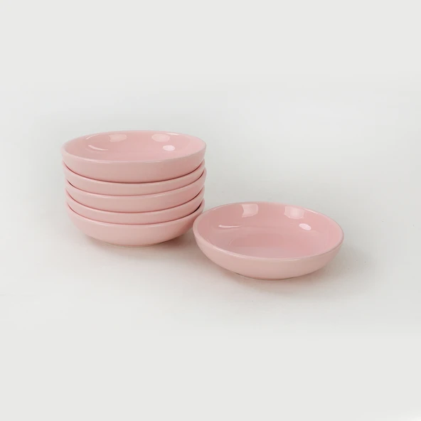 Keramika Açık Pembe Halka Çerezlik/Sosluk 13 Cm 6 Adet - 3