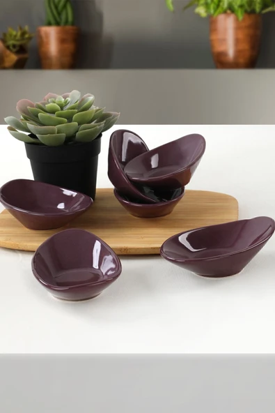 Keramika Mor Dalga Çerezlik/Sosluk 12 Cm 6 Adet