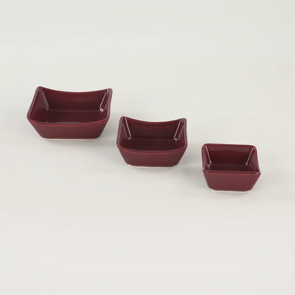 Keramika Mürdüm Sandal Çerezlik/Sosluk 8/10/12 Cm 6 Adet - 2