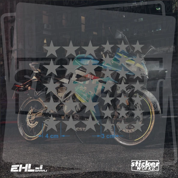 36 Parça Yıldız Desen Sticker - Resim 4