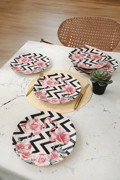 Keramika Keraart Flamingo Servis Tabağı 26 Cm 6 Adet - 18309 - Resim 6