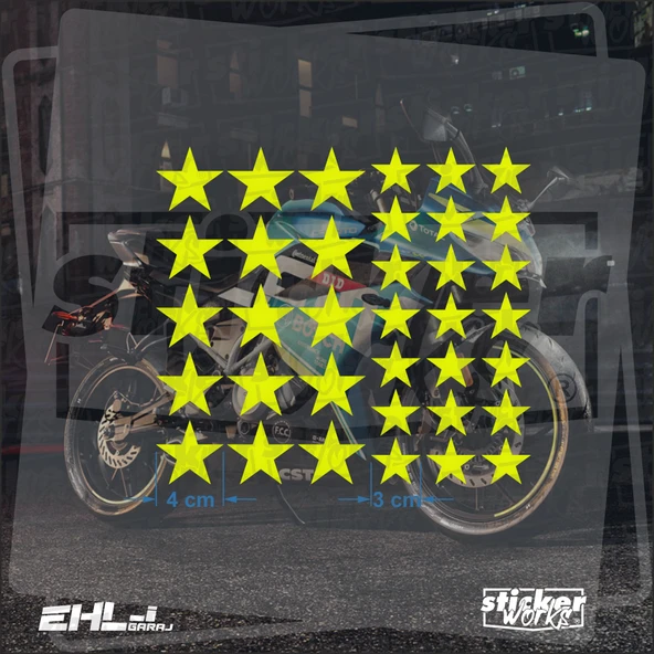 36 Parça Yıldız Desen Sticker - Resim 9