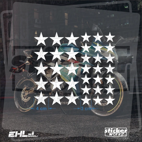 36 Parça Yıldız Desen Sticker - Resim 2