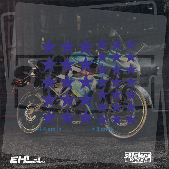 36 Parça Yıldız Desen Sticker - Resim 11