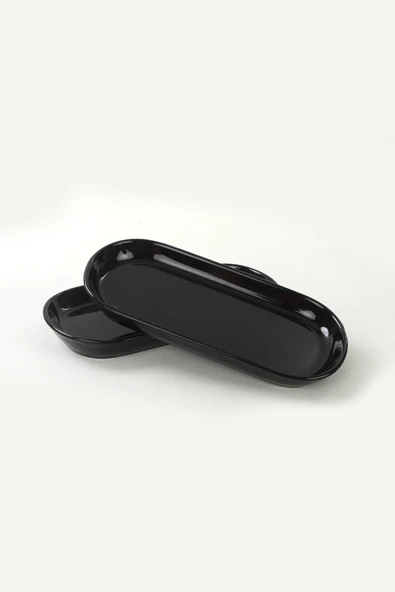 Keramika Siyah Noyan Kayık Tabak 2 Adet 26 Cm ürün görseli