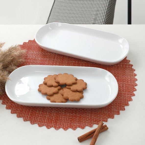 Keramika Beyaz Noyan Kayık Tabak 2 Adet 28 Cm ürün görseli 1
