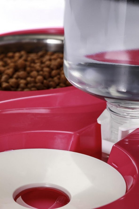 Miapet Çelik Taslı Hazneli Kedi-Köpek Mama Ve Su Kabı Seti 1000Ml Gri - 3