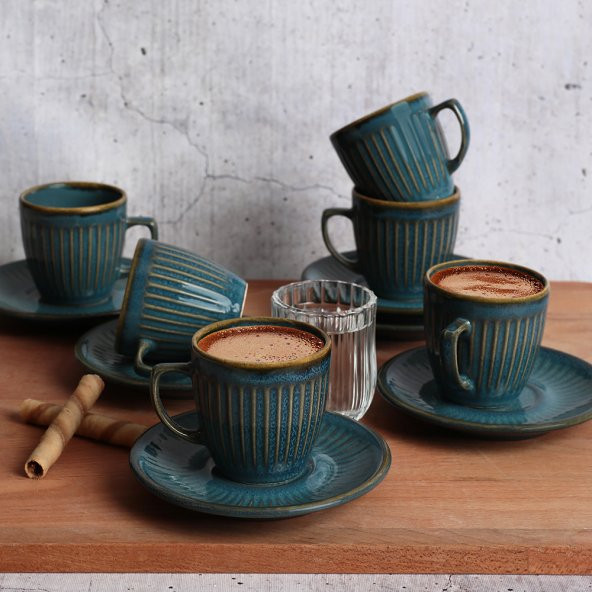 Keramika Azure Line Kahve Fincan Takımı 12 Parça 6 Kişilik